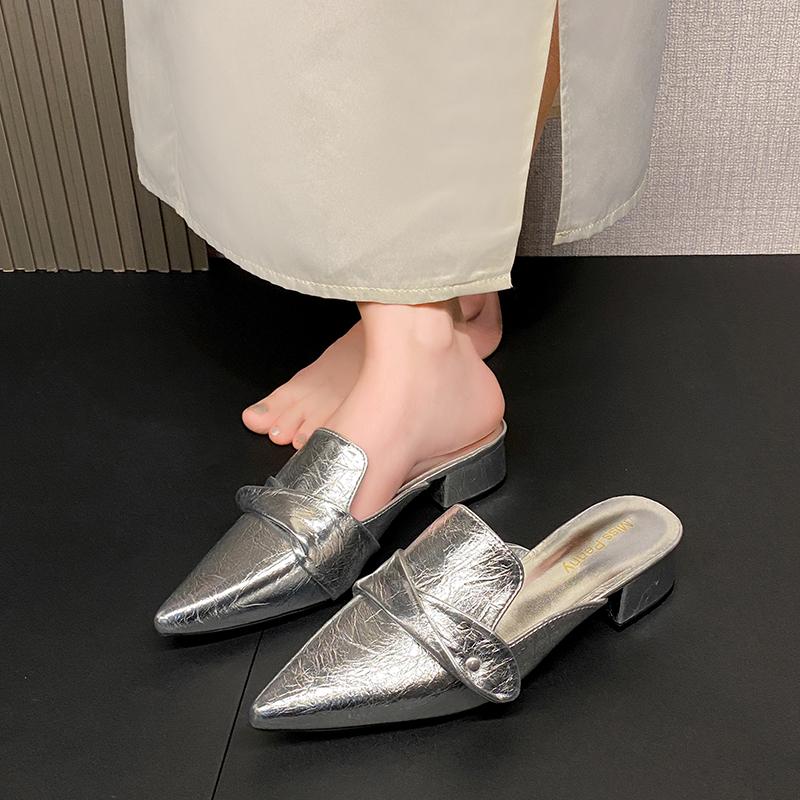 

Fashion Summers New Style Women Casual Sandals Comfort Shoes Women Home Outdoor Daily Sandals Lightweight Designer Slippers Slides 35 серебряный