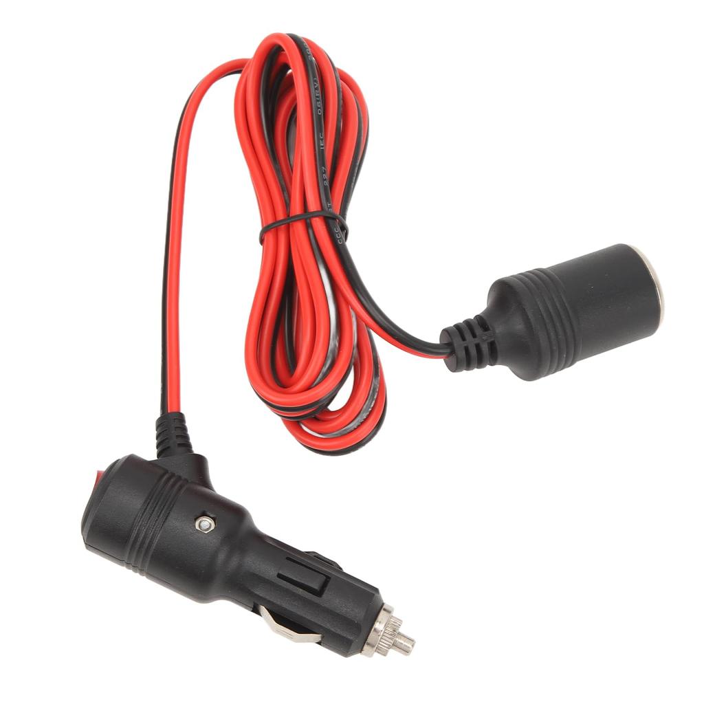 Cigarette Lighter Adapter 24V Male Female Plug with Switch 15A Fuse Protection for