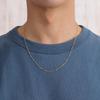 18K Gold Necklace with 50cm and Hollow Azuki Jewelry H-Clip Chain, Length, 1.9mm Width, Men's Women's Accessory, Chain,