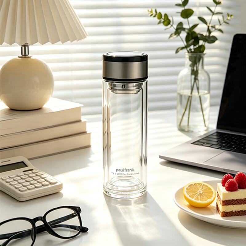 Paul Frank 300ml Double-Wall Glass Mug with Tea Infuser 300ml