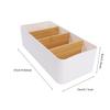 Desktop Organizer Box with Removable Dividers 4 Grid for Office Supplies Cosmetics Storage 26.6x12.8x 7.9cm Multi