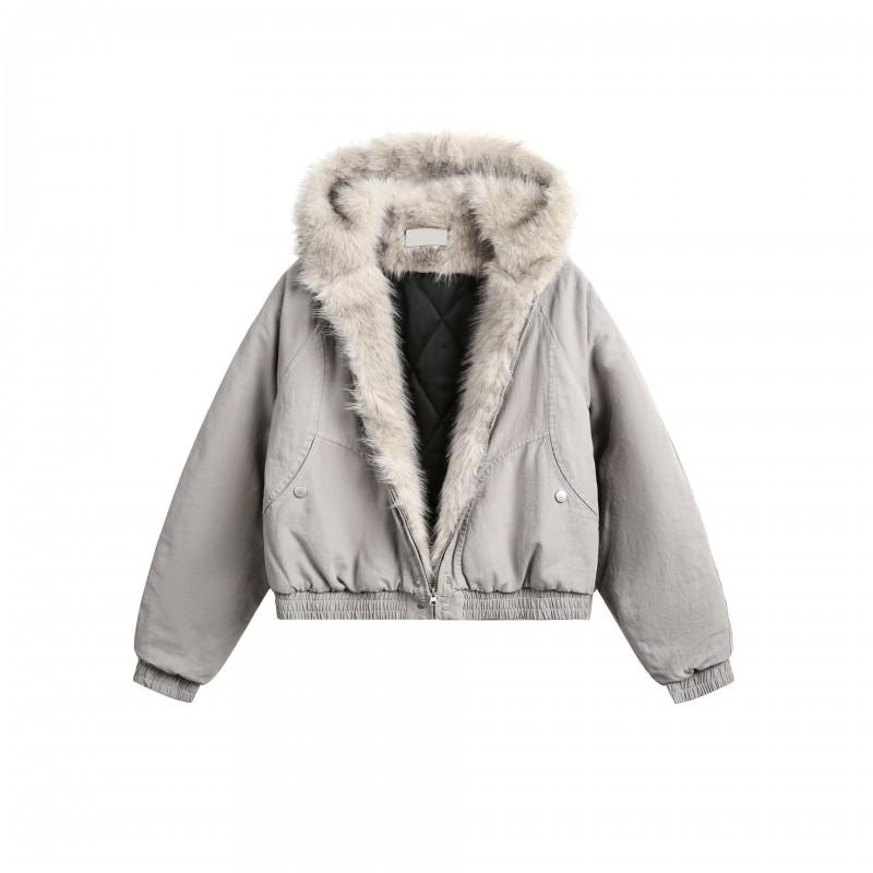 Mens Thickened Winter Hooded Loose Warm Padded Cotton Coat Solid Casual Outwear