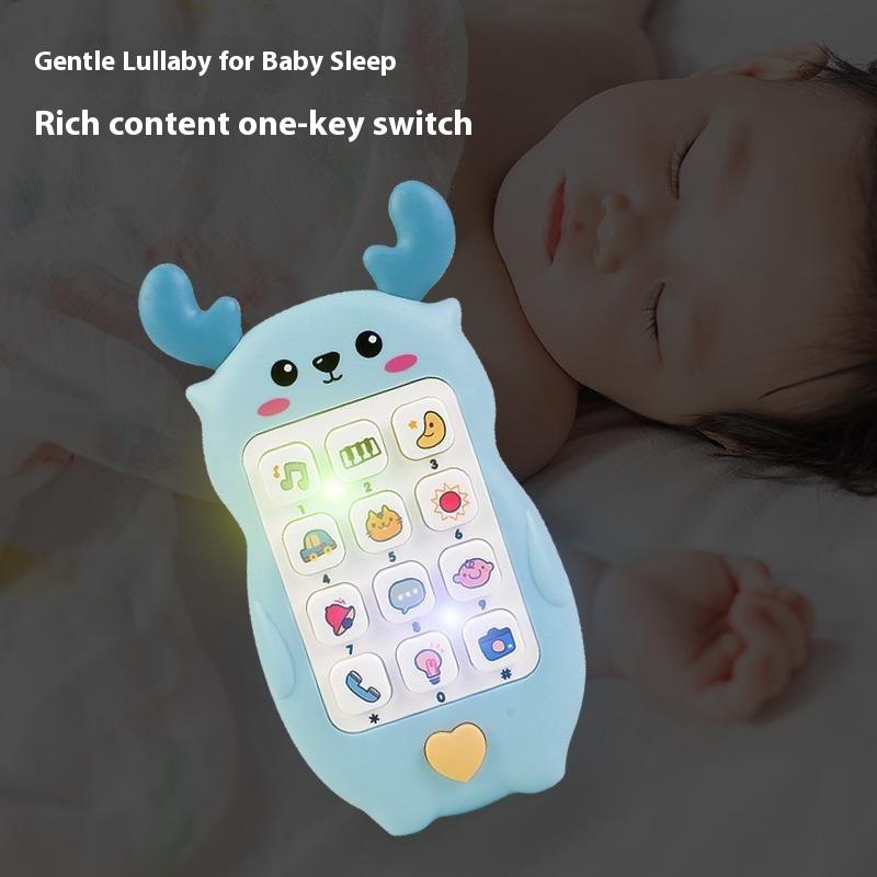 Kids Learning Phone Toy Educational Music Story Bilingual Development with Interactive Light-Up Buttons
