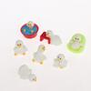 Adorable 7Pcs White Mini Duck Figurines Micro Animal Ornaments for Birthday Gift Home Living Room Decor