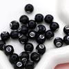 30Pcs Billiard Design Beads Black Loose Beads For Jewelry Making Diy Handmade Bracelet Earrings Key Chain Accessories