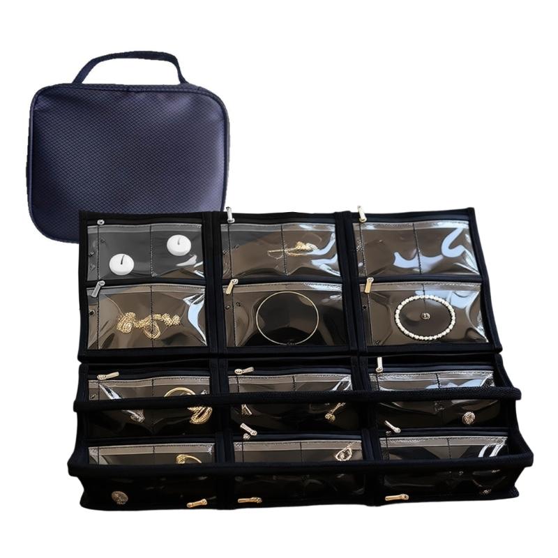

6 Layer Clear Viewing Jewelry Box For Women With Soft Flannel Lining And Secure Zippers Closure For Travel Gift 1