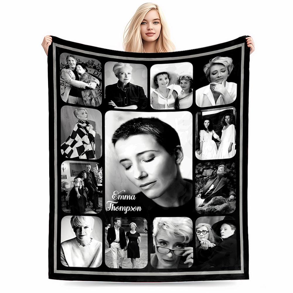Black and White Actress Collage Blanket for All Seasons Blanket Lunch Break Throw Gift