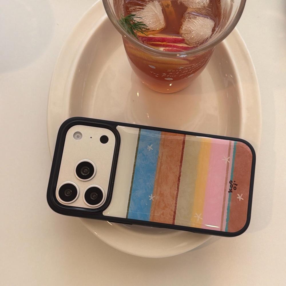 Ins Color Graffiti Striped Stars for Iphone17promax Apple 16 Phone Case 15pm New 14pro Girl Heart 17 Internet Celebrity All-inclusive