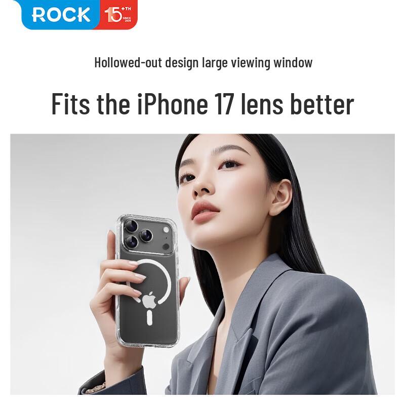 ROCK Magsafe Genomskinligt Stötsäkert Mobilskal för iPhone 17 Pro Max