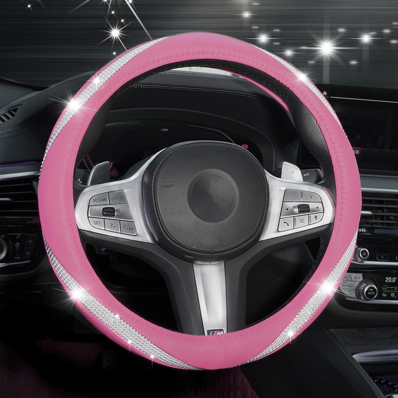 Funkelnde Strass- & PU-Leder-Lenkradabdeckung - Innenring-Design, Autozubehör zum Verkauf
