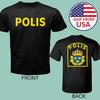 Skandinavien Schweden Svensk Schwedisch Polisen Polis Herren SchwarzGröße S-5XL