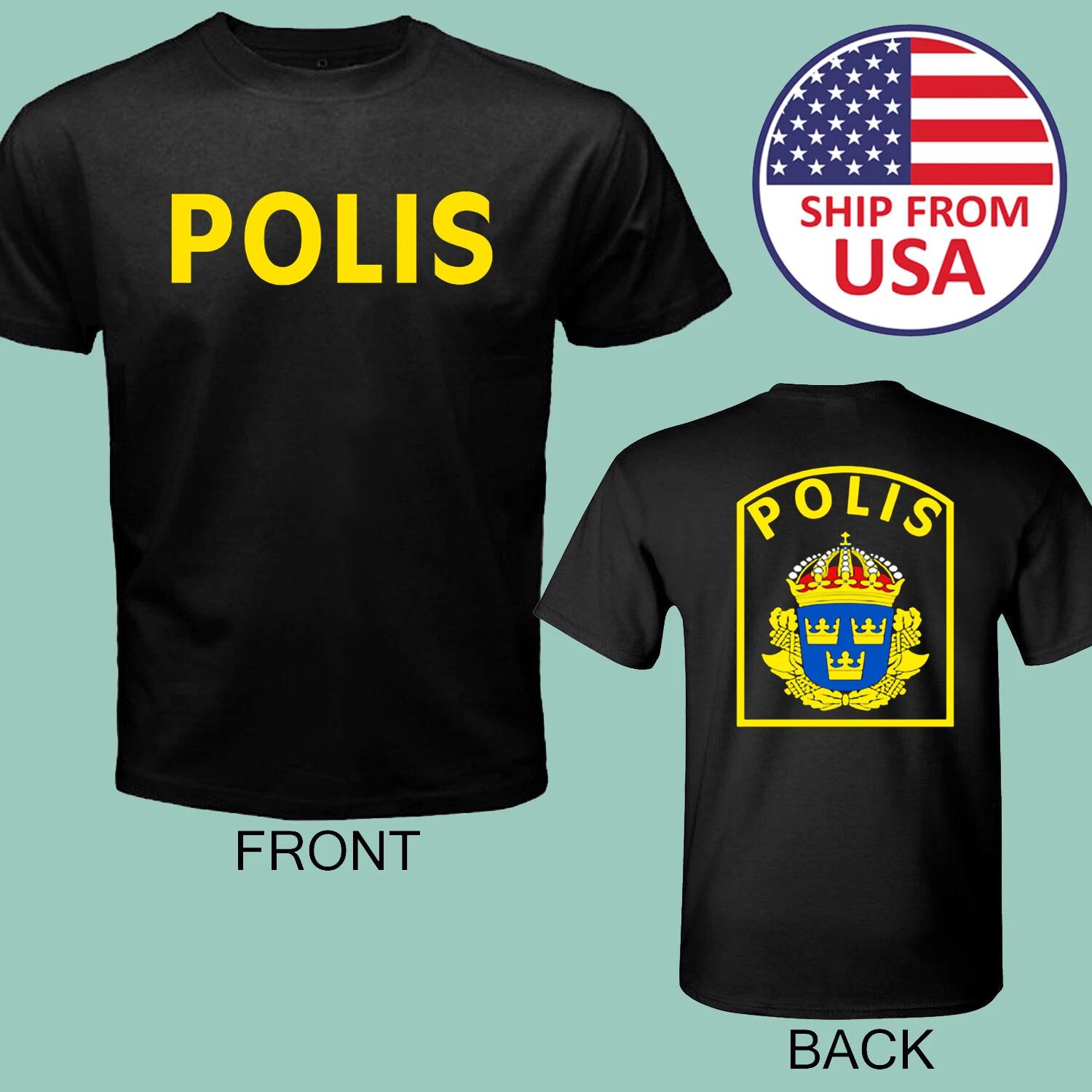 

Скандинавия Швеция Svensk Шведский Polisen Polis Мужской ЧерныйРазмер S-5XL S