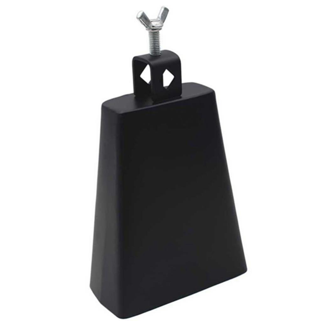 Schlagzeug 6 Zoll Metall Schwarze Kuhglocke Trommelzubehör mit Schlägel
