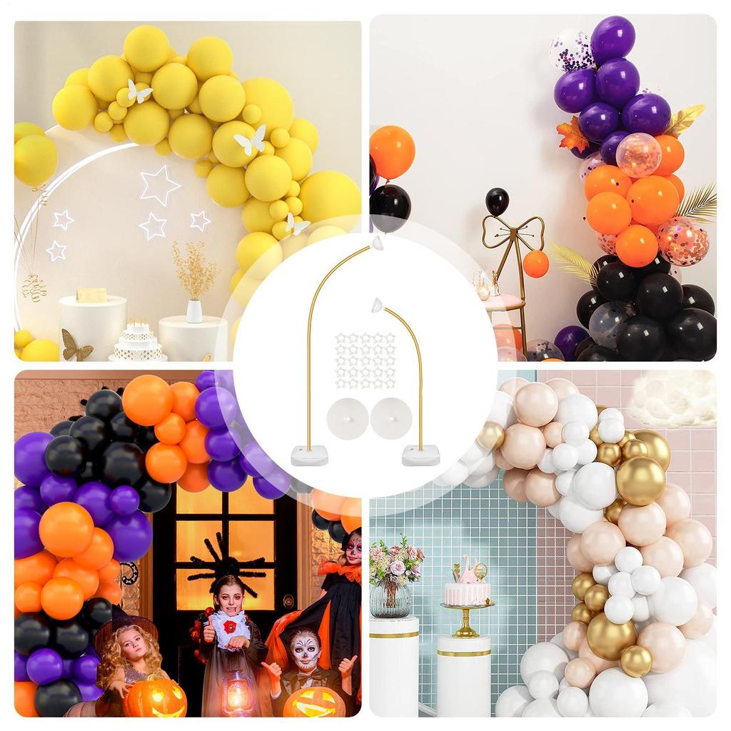 Wedding Balloon Arch Floor Stand with Water-Filled Base Bendable Decoration Frame Backdrop Holder for Anniversaries Party