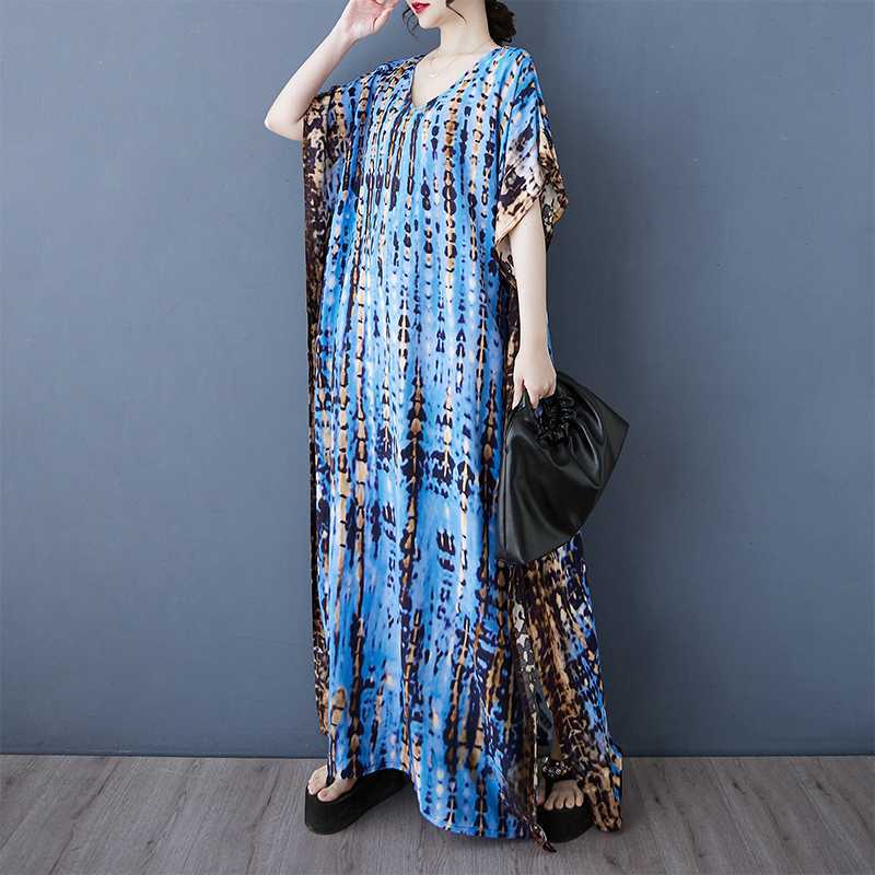 Women's Casual Retro Cotton and Linen Beach Dress