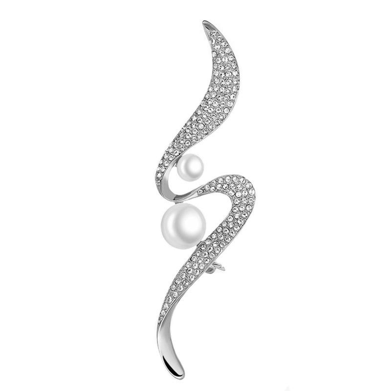 

Брошь «Мимолетное время», Высококлассная женская нишевая брошь с жемчугом, Брошь «Грандиозная нота». серебряный