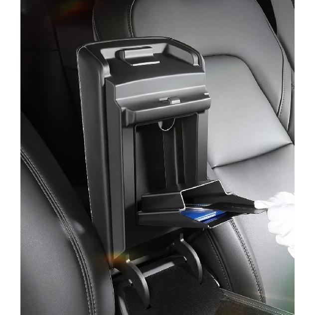 Magnetic Center Console Hidden Storage Box For Tesla Model 3/Y Juniper  Armrest Hidden Organizer Hidden Storage Box Accessory