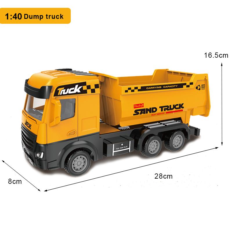 1:40 Engineering Truck Model Rescue Car Transporter Excavator Bulldozer Crane Mixer Play Construction Collection Toys For Kids