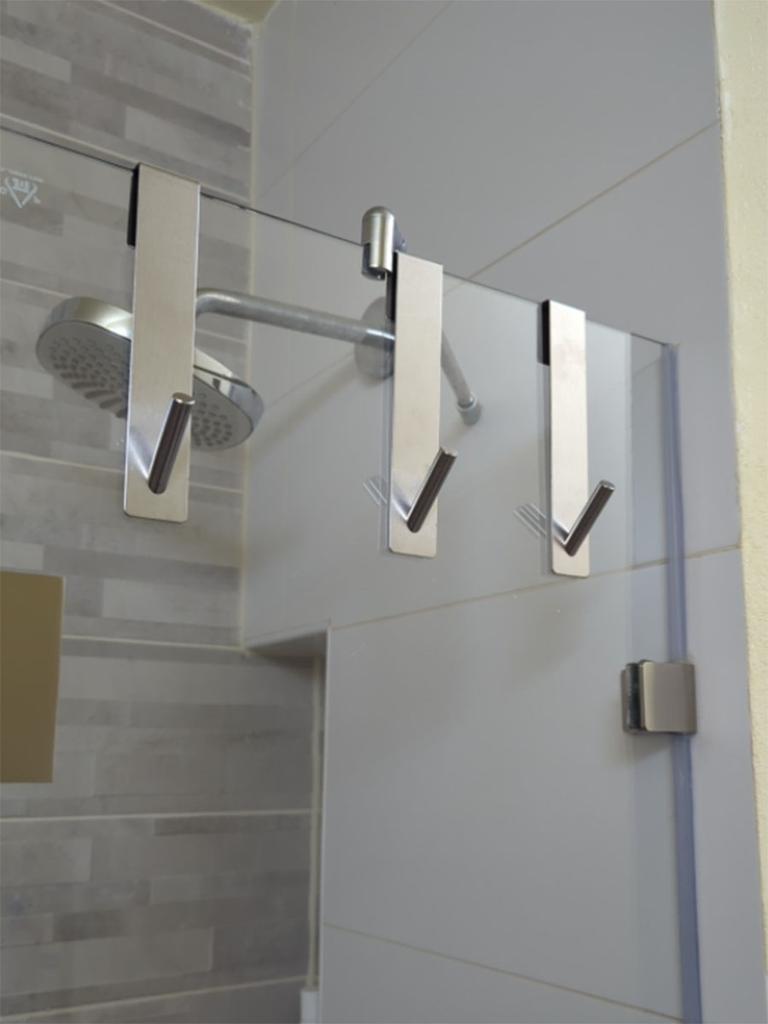 Stainless Steel Over Glass Door Shower Door Back Shower S-Shape Towel Hooks Bathroom Bathrobe Hanger Holder Rack