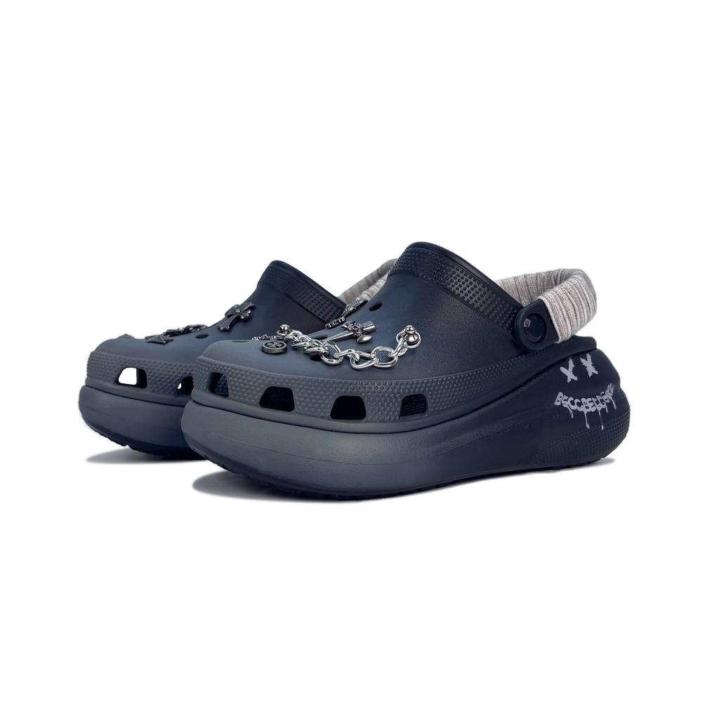 Crocs EVA Classic Crush Gothic Chants Gift Box Gothic Trend Street Graffiti Punk Fashion Hole Shoes Unisex Black