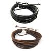 1 Pc Fashion Women/Men Multilayer Faux Leather Bracelet Casual Braid Bangle
