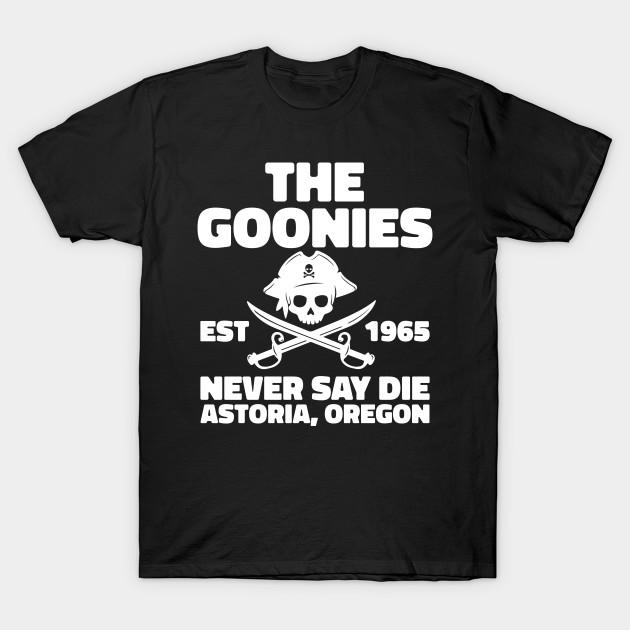 

Мужская черная футболка с принтом The Goonies Never Say Die Печать на трансферной бумаге без вырезания Хлопковая футболка 3XL чёрный
