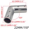2-Way Pipe Fitting Elbow Marine 110/120/140 Degree Boat Hand Rail Fitting Elbow Pipe Connector 22/25mm with L Shape Hex Key