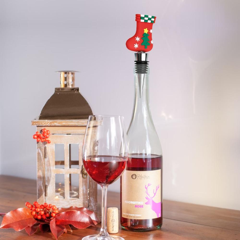 Merry Christmas Wine Bottle Stopper Bar Party Decoration Crafts Xmas Tree Snowman Preservation Wine Cork Fresh-keeping Reusable