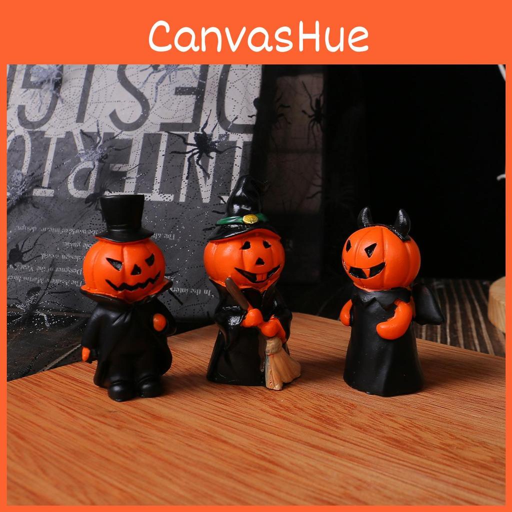 Halloween Collectible Resin Demon Figures Set With Pumpkin And Gentleman Theme For Party Decor