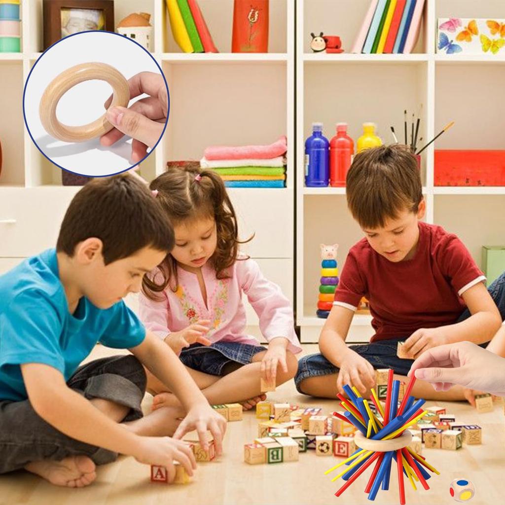 Seiko Wooden Balance Game 3D Puzzle Tabletop Family Game Colorful Natural Wood Blocks