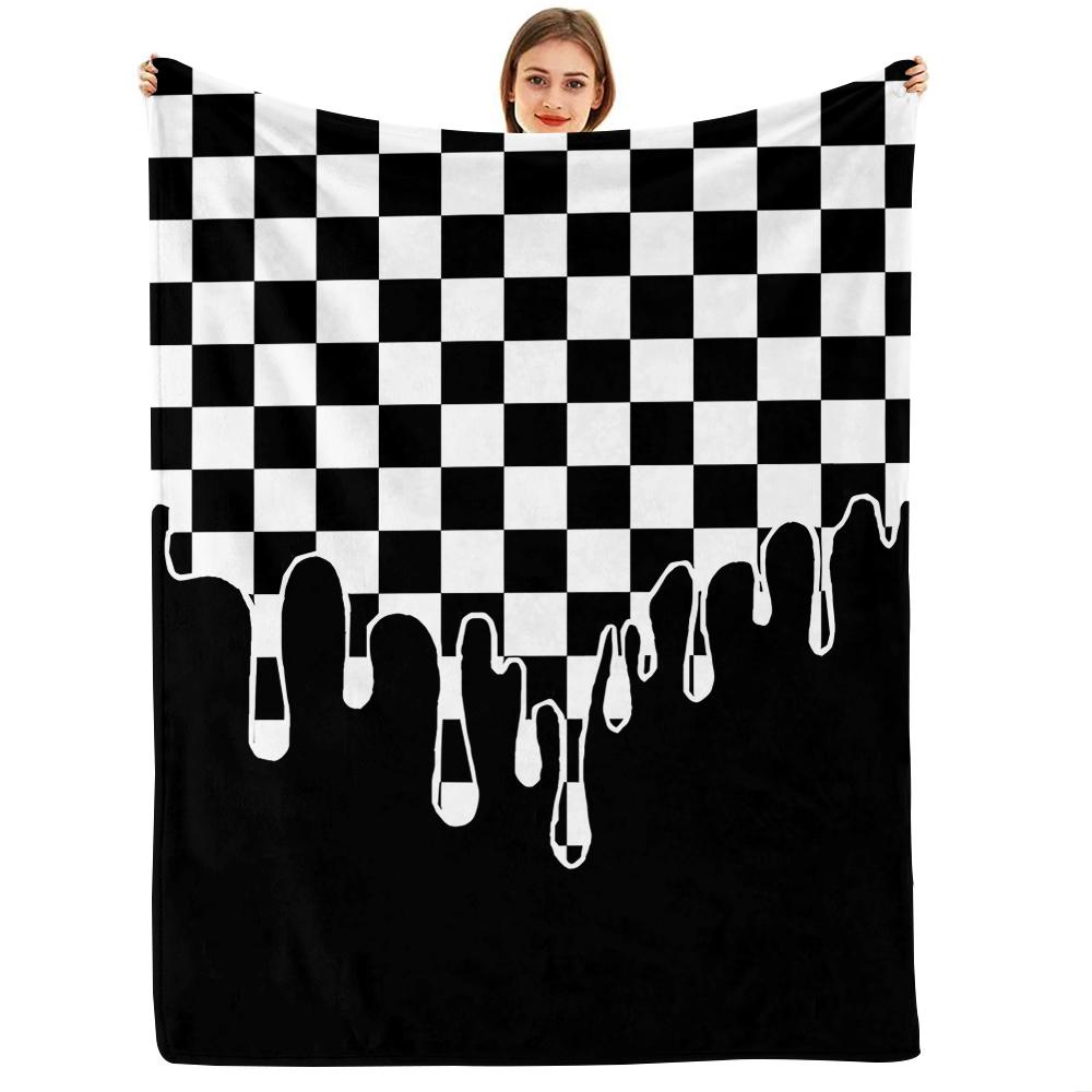 Chalky Cloud Cartoon Anime Print Flannel Blanket Soft Warm Throw for Kids Bedroom Sofa Christmas Office Car