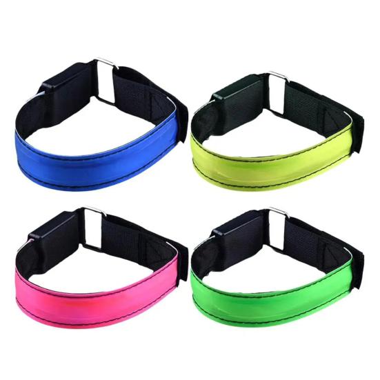 Running Armband Reflective Strips USB Rechargeable Bright Night Light Adjustable LED Band for Cycling Hiking Outdoor Sports Safety Wristband