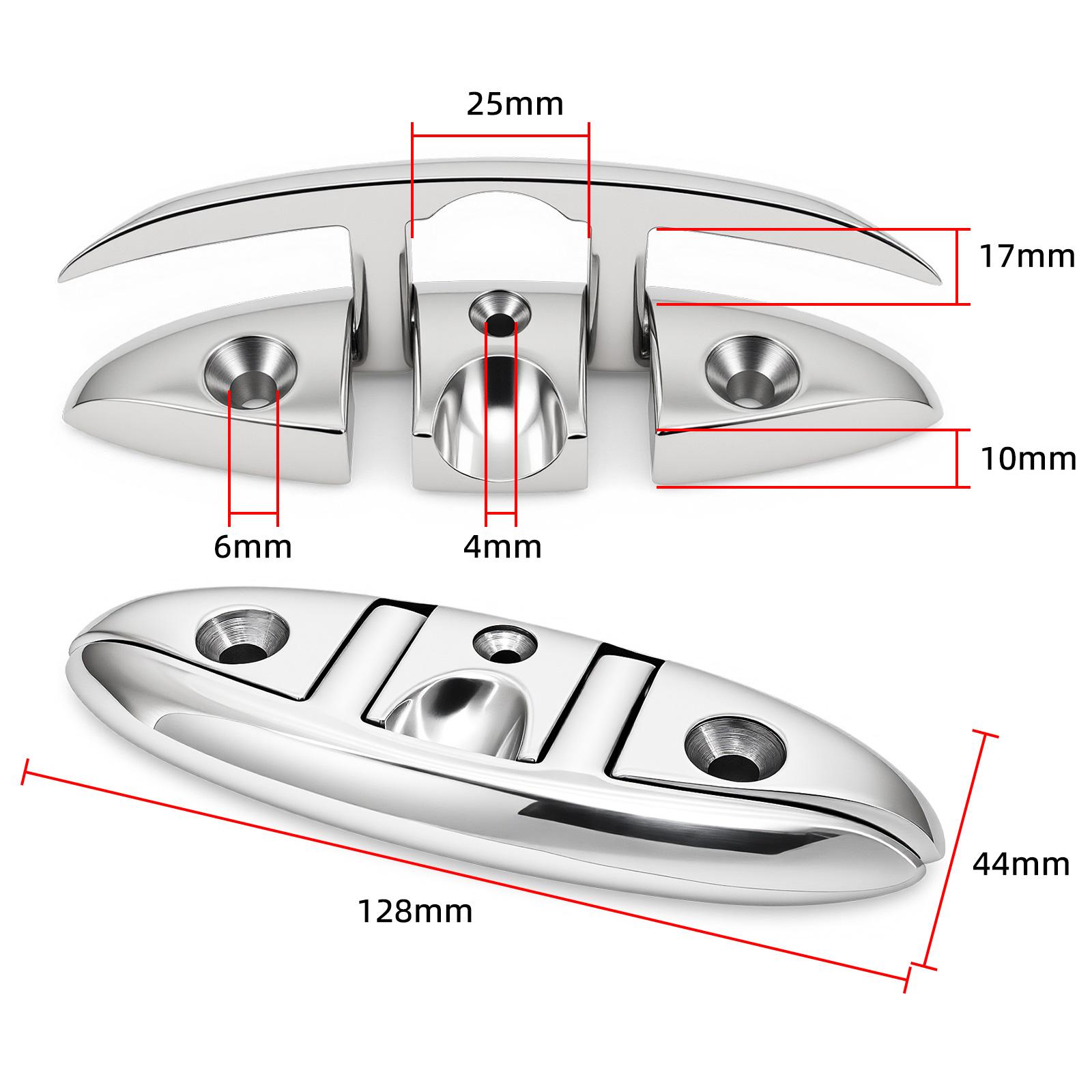5-inch Boat Deck Folding Cleat Portable Mooring Folding Cleat High Mirror Polished Glossy Boat Deck Folding Cleats Marine 6inch 5 inch