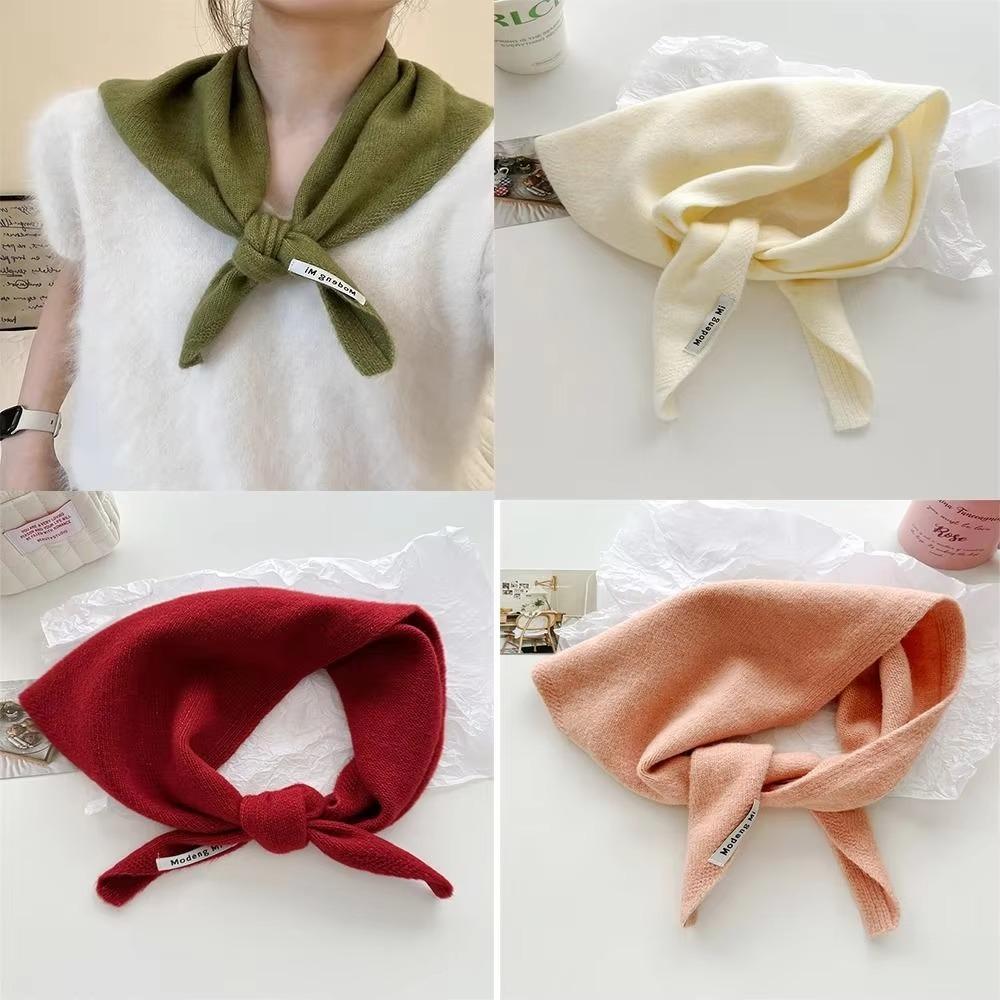 New Wool Knitted Knitted Scarf Multi-functional Warm Triangular Scarf Women Headscarf Winter