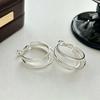 European & American Light Luxury Double Hoop Earrings: Stylish, High-End, Cool Personality Ear Jewelry with Simple, Elegant Style.