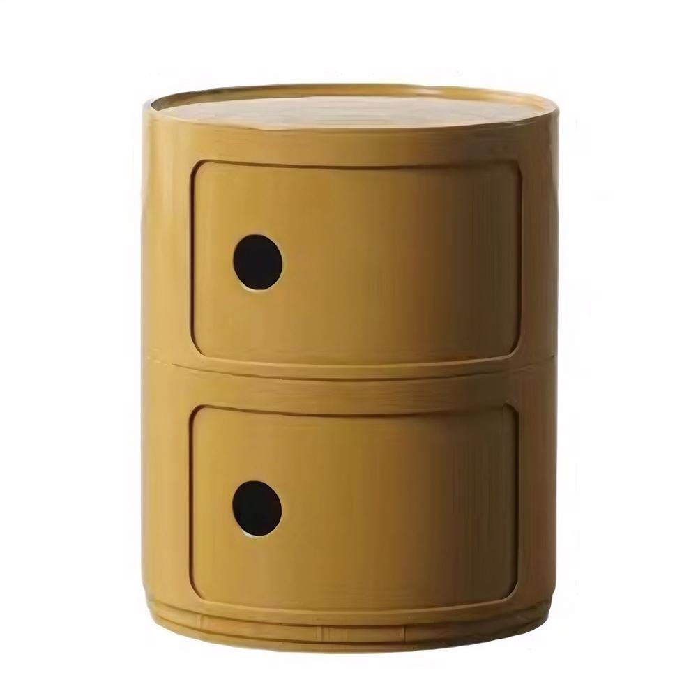 2/3 Layer Nordic Round Bedside Table Creative Sofa Side Table Nightstand Storage Locker for Living Room Bedroom