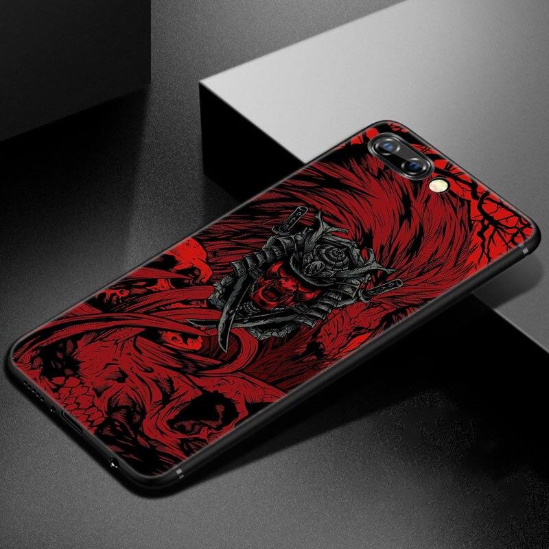 Japońska sztuka samurajska etui na telefon dla Huawei Honor 7A 8A 9X 20 Pro 8 10X Lite 7S 8C 8S 8X 9A 9C 10i 20i 30i 20E 20S czarne etui