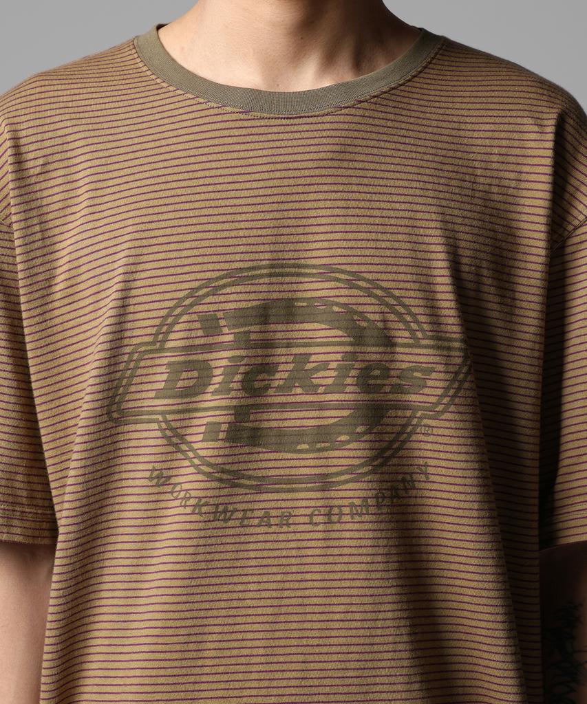 DICKIES Striped Mono Logo T-Shirt Olive