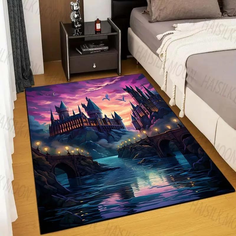 Sci-Fi Magic Castle Academy Fairy Tale Colors Fantasy World Suitable for Living Room Kids' Bedroom Mat Sofa Side Door Mat