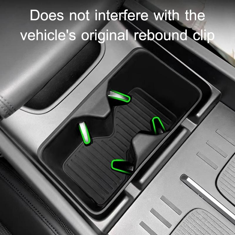 For Hyundai Santa Fe 2024 Center Console Cup Holder Mat Silicone Storage Slot Pad Anti Slip Shockproof Organizer Accessories