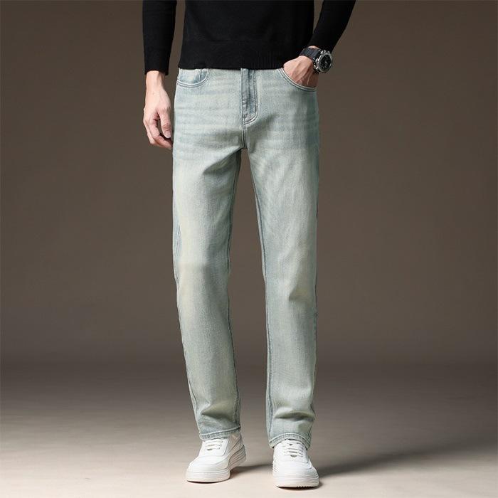 

Джинсы мужские новые на молнии, светлые, деловые, прямые, свободные, повседневные брюки 42