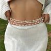 Acrylic Starfish Shell Waist Chain Colorful Rice Beads Belly Chain Sea Star Waist Chain  Festival