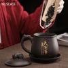 Yixing Handmade Purple Clay Teacup With Filter Tea separation Office personal Water Cup Travel Tea Set Household Drinkware 350ml