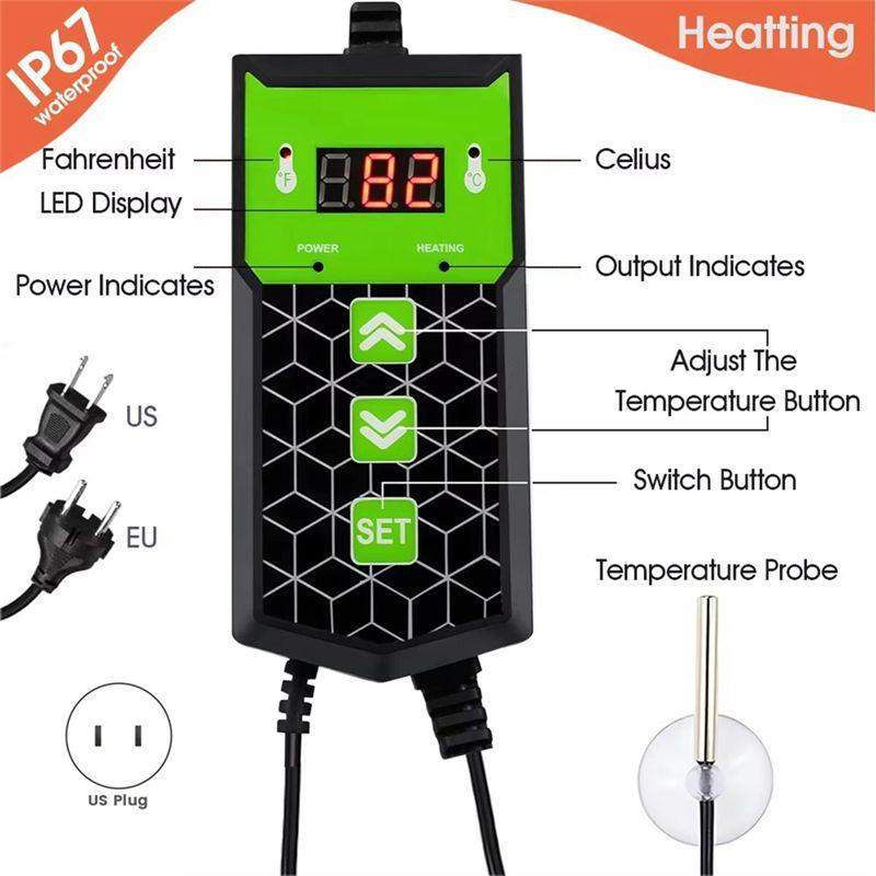 AEE4-Reptile Heating Pad 10X20.75 Inch Adjustable Constant Temperature Seedling Heating Pad For Plant Cultivation Pad