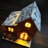LED Light Mini Wood House Model Luminous for Christmas Christmas Houses DIY Festive Wooden House Ornaments Kids New Year Gifts