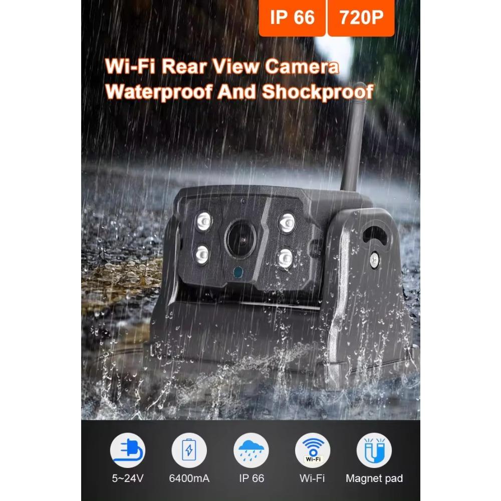 Digitaler kabelloser 7" DVR Quad-Monitor mit Loop-Videoaufzeichnung, solarbetriebene magnetische Rückfahrkameras für Wohnwagen