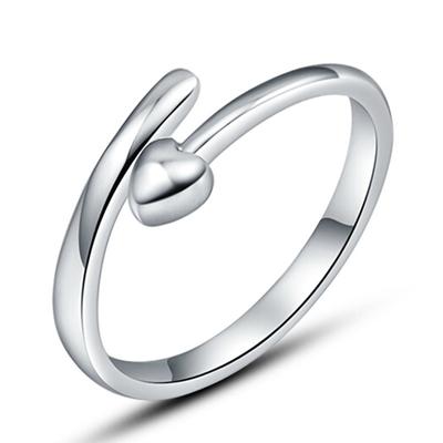 Eternal Ring Elegantní postříbřený prsten Love Words Open Dámský prsten ve tvaru srdce