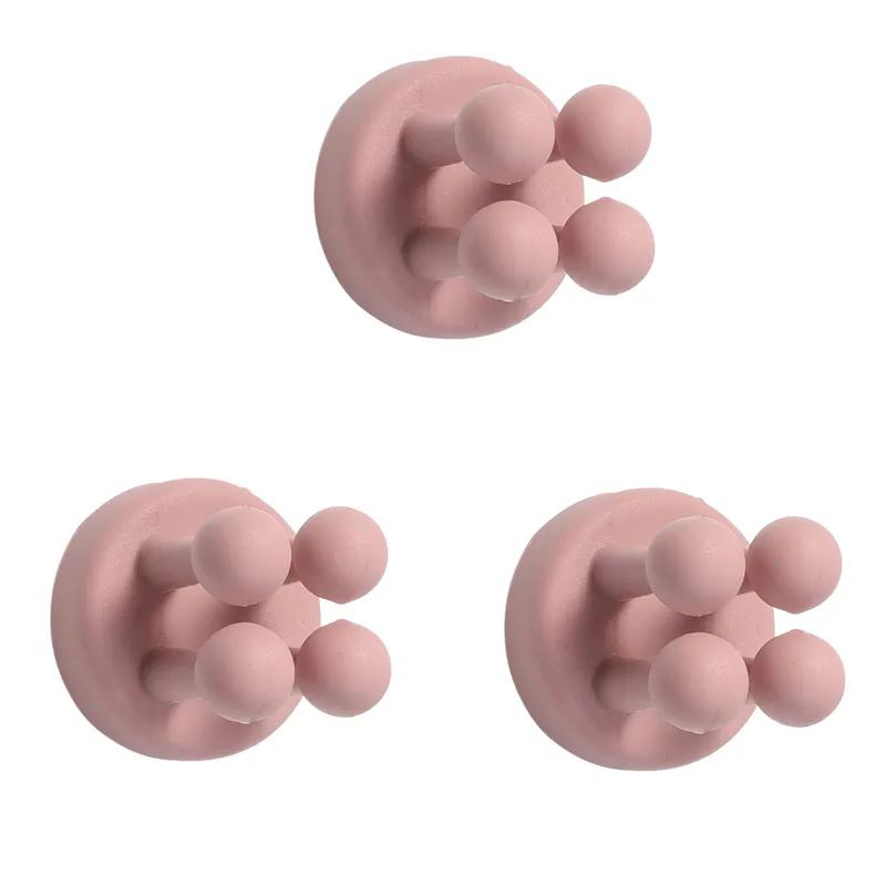 3Pcs Silicone Toothbrush Holders Hook Waterproof Self Adhesive Wall Mounted Single Hook for Hanging Key Utility Plug Holder