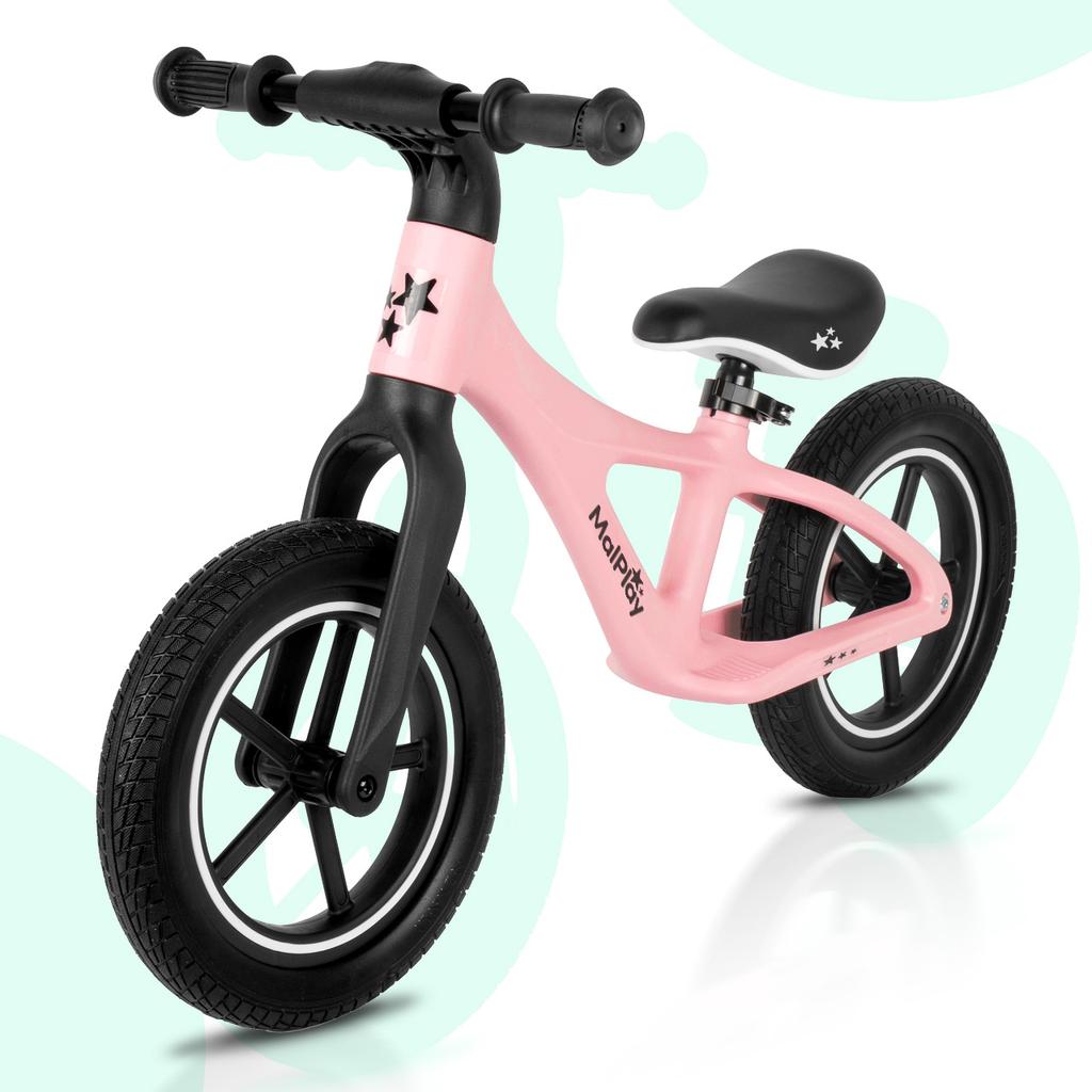Malplay Nylu Pink 12" Kids Balance Bike with PU Wheels