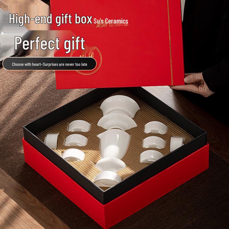 

Dehua Chinese White Mutton Fat Jade Ceramic Kung Fu Tea Set